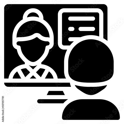 Online Job Interview Icon