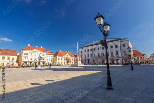 Gyor city center, Szechenyi Square in Transdanubia, Hungary photo