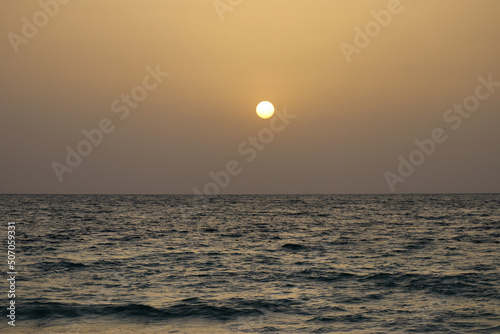 Sunset over the Persian Gulf in Dubai