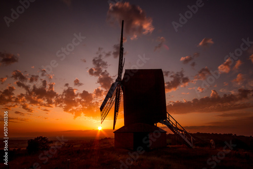 Brill windmill in Buckinghamshire at sunset photo