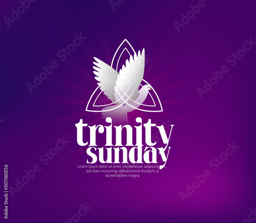 illustration of a background for Trinity Sunday with dove Holy Spirit, and celebrates the Christian 