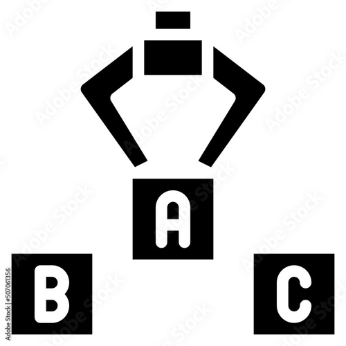Robot Spelling blocks Icon