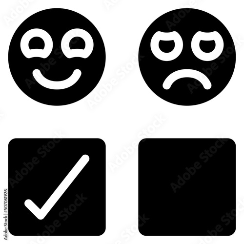 Tick Happy Box Icon