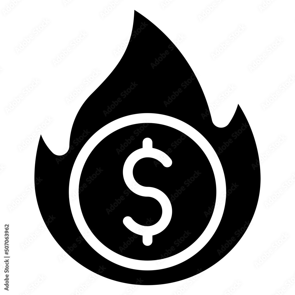 Money Fire Icon Money Fire Icon