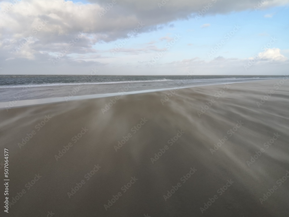 Sandstorm on the beach of Texel, the Netherlands.