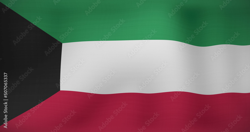 Image of waving flag of kuwait