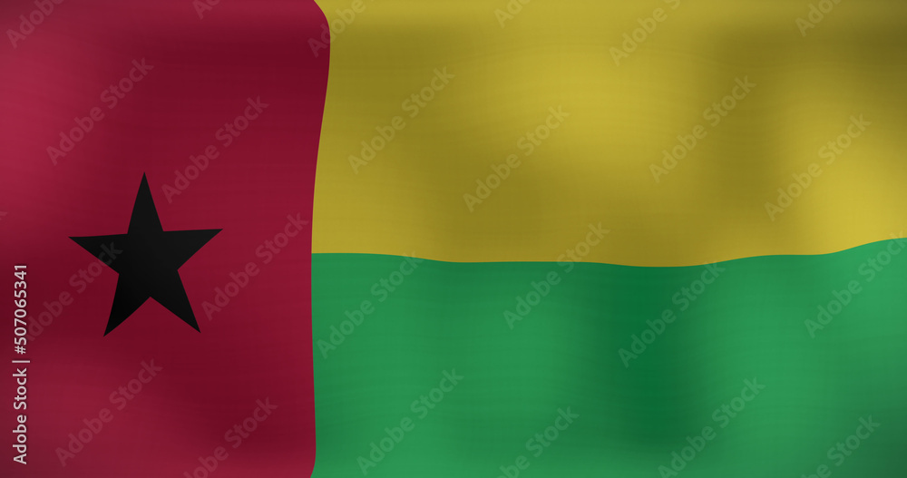 Image of waving flag of guinea bissau Image of waving flag of guinea bissau