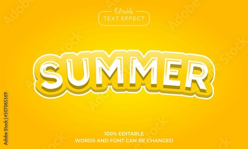 hello summer text effect abstract background template with bold style use for logo and banner headline