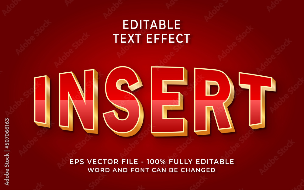 Insert Editable Text Effect