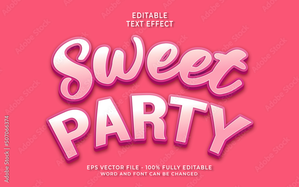 Sweet Party Editable Text Effect