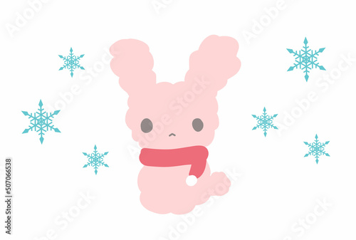 マフラーをしたうさぎのイラスト