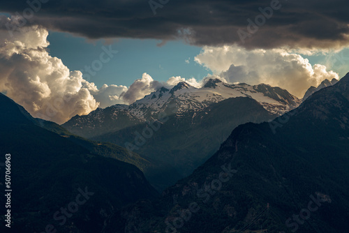 Summer sunset in the mountains of Valle d'Aosta