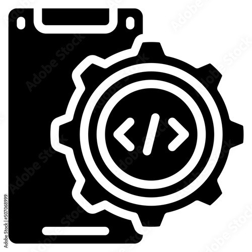 Mobile App Code Optimisation Icon