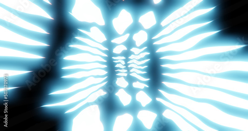 Fotografie Render with glowing blue twisty rays