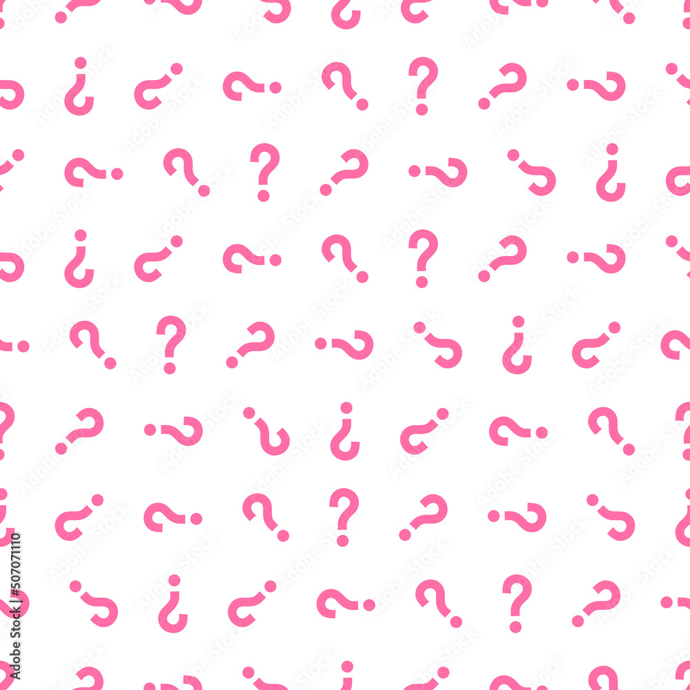 seamless pattern from pink question marks on a white background. seamless pattern from pink question marks on a white background.