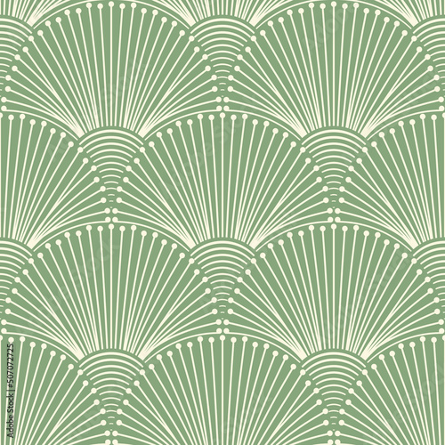 Art Deco Scallops Grid Pattern