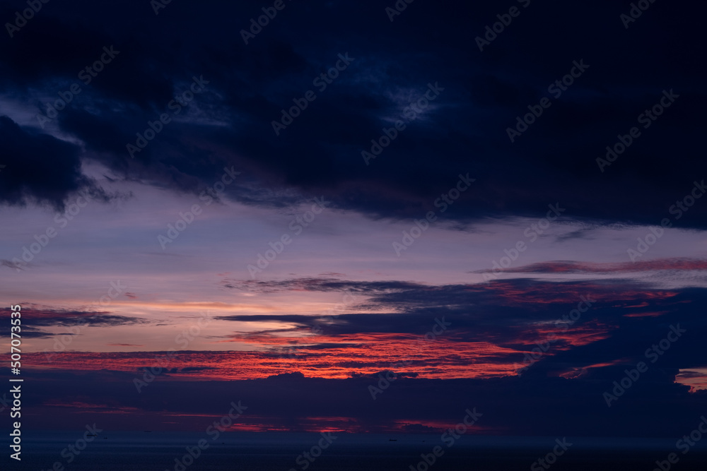 sunset with clouds background, summer time, beautiful sky
