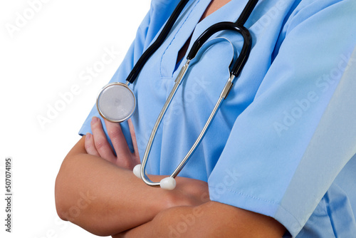 Trustful Young Female Doctor or Nurse Posing