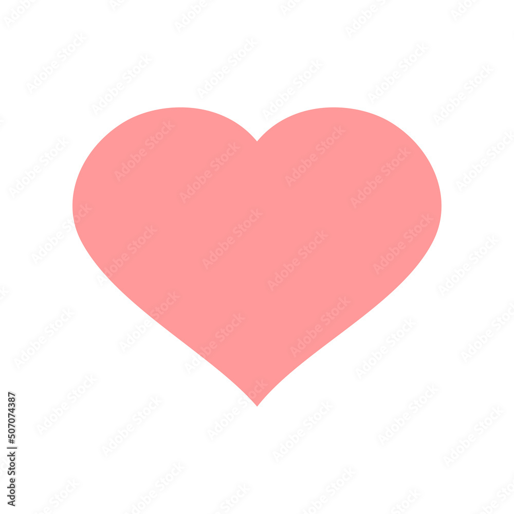 Pink heart, symbol of love. Illustration isolated on white background