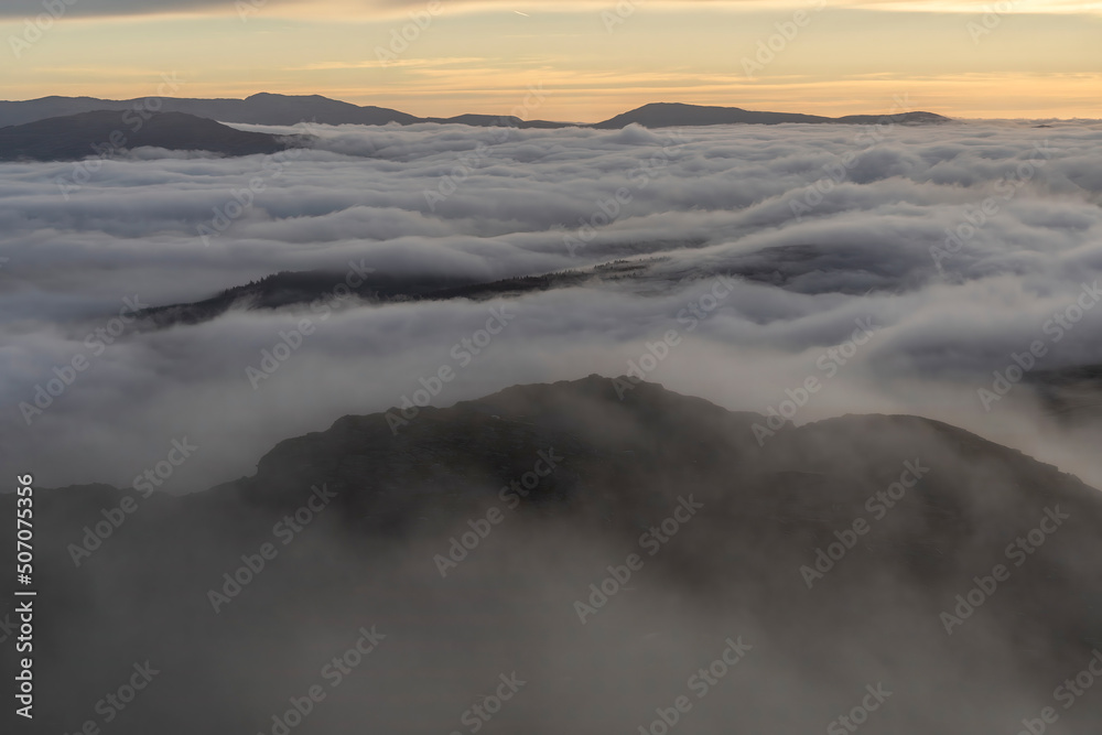 Cloud inversion weather over Great Britain
