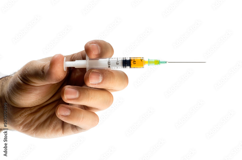 Holding Needle for Injection On White Holding Needle for Injection On White