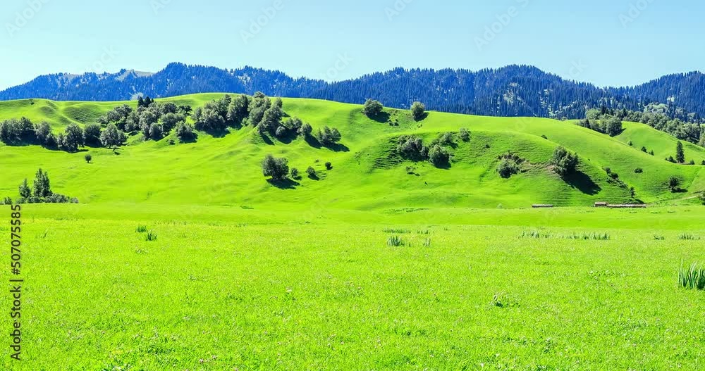 Nalati grassland and mountain natural landscape in Xinjiang, China Nalati grassland and mountain natural landscape in Xinjiang, China