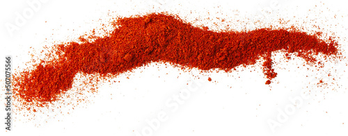 Red ground pepper. Chili pepper powder isolated on white background.