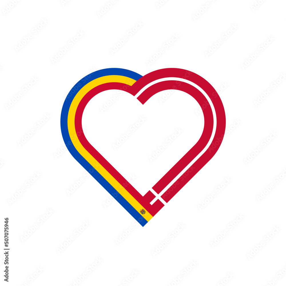 unity concept. heart ribbon icon of moldova and denmark flags. vector illustration isolated on white background unity concept. heart ribbon icon of moldova and denmark flags. vector illustration isolated on white background