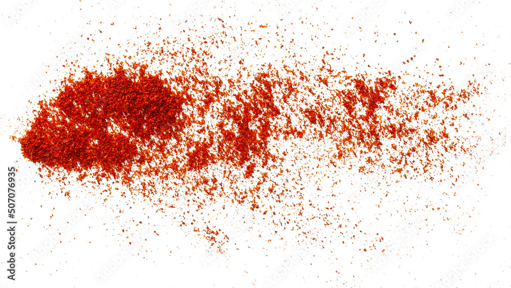 Red ground pepper. Chili pepper powder isolated on white background. Red ground pepper. Chili pepper powder isolated on white background.