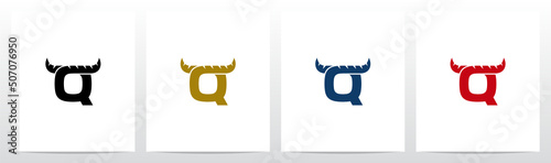 Horn On Letter Logo Design Q