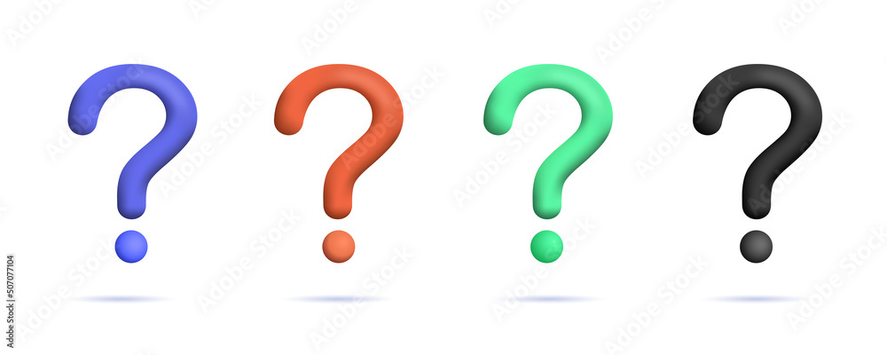 Question mark icon. 3d vector illustration on white background. Question mark icon. 3d vector illustration on white background.