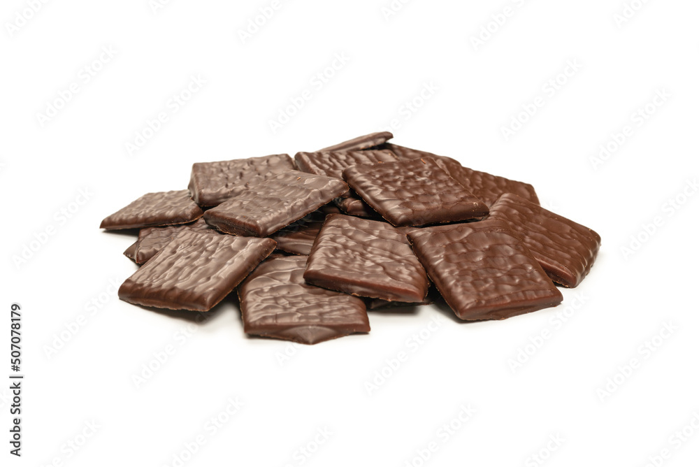 Dark chocolate candies isolated on white background. Dark chocolate candies isolated on white background.