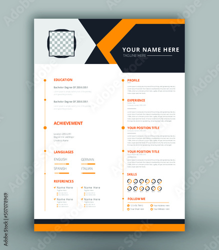 modern creative  print-ready cv resume design template