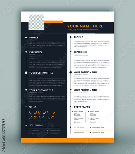 modern creative  print-ready cv resume design template
