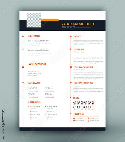 modern creative  print-ready cv resume design template