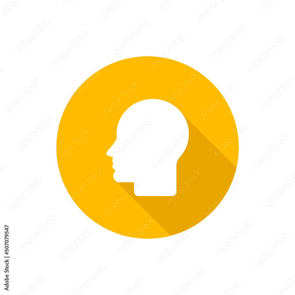 Head flat icon with shadow Head flat icon with shadow