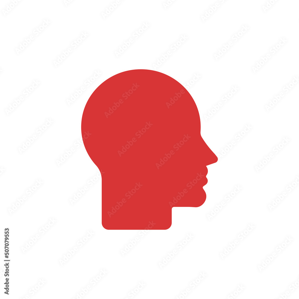 Head vector red icon