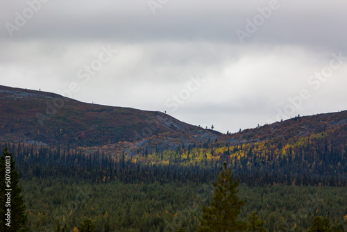 Autumn landscape in Muonio, Lapland, Northern Finland