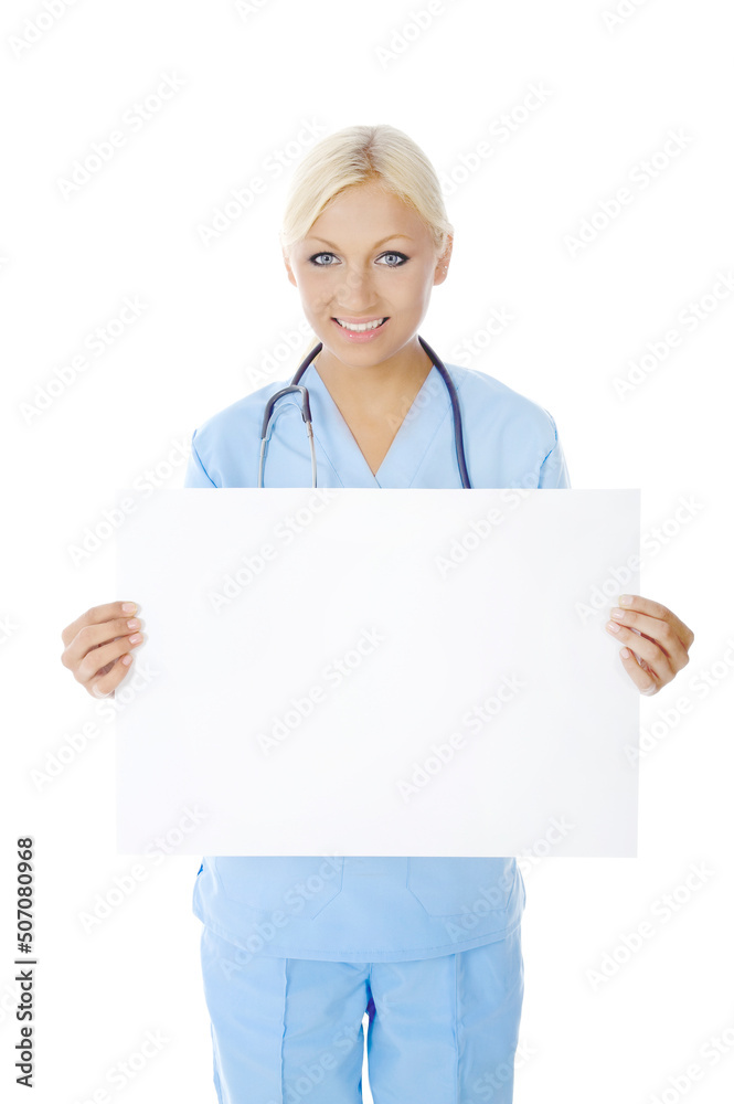 Message from Nurse on an Empty White Banner Message from Nurse on an Empty White Banner