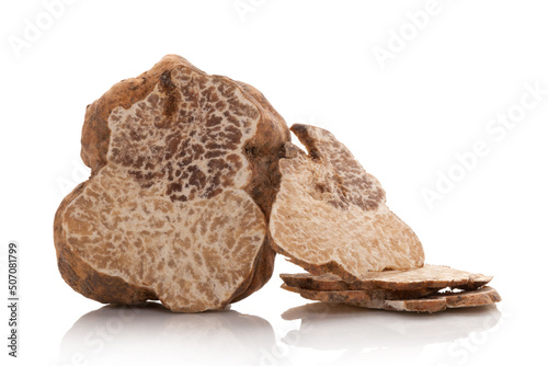 White truffle cross section isolated.