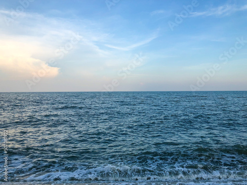 Blue sky and sea view in summer for background and wallpaper