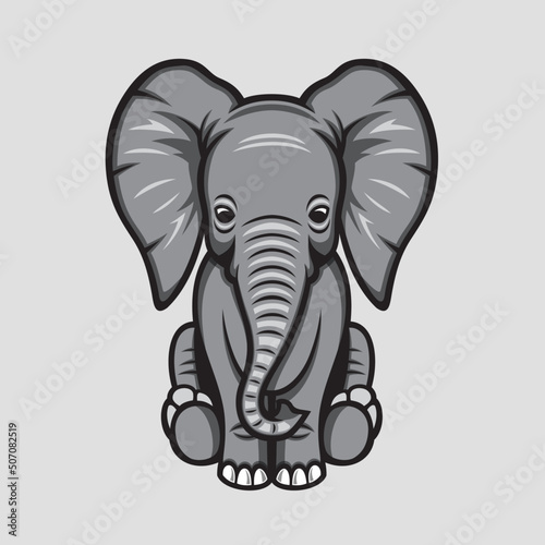 Cute Elephant Baby Cartoon Illustration