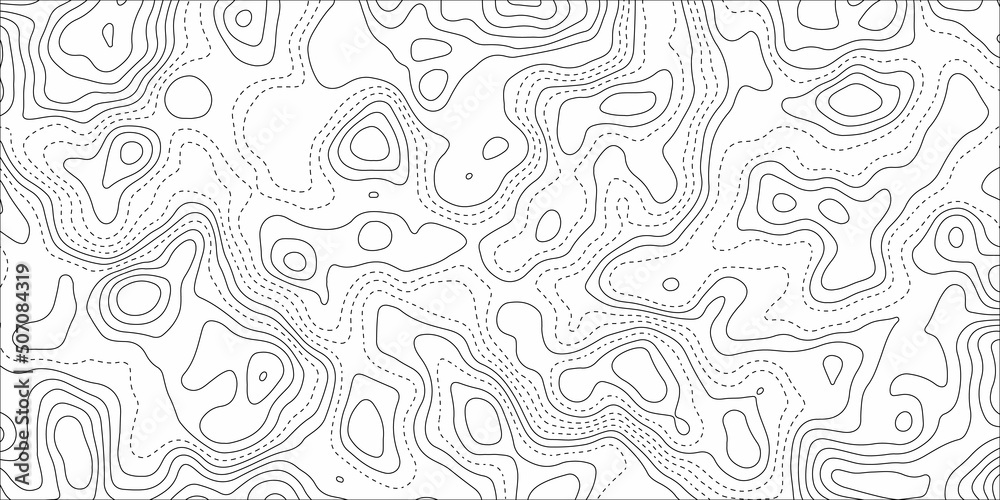Abstract background with contour topographic map vector illustration. Topographic map backdrop. Conditional geography scheme and the terrain path. Vector contour topographic map background. Topography
