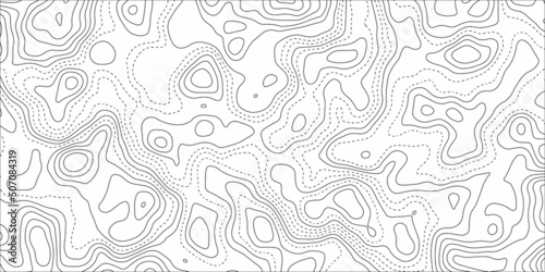 Abstract background with contour topographic map vector illustration. Topographic map backdrop. Conditional geography scheme and the terrain path. Vector contour topographic map background. Topography
