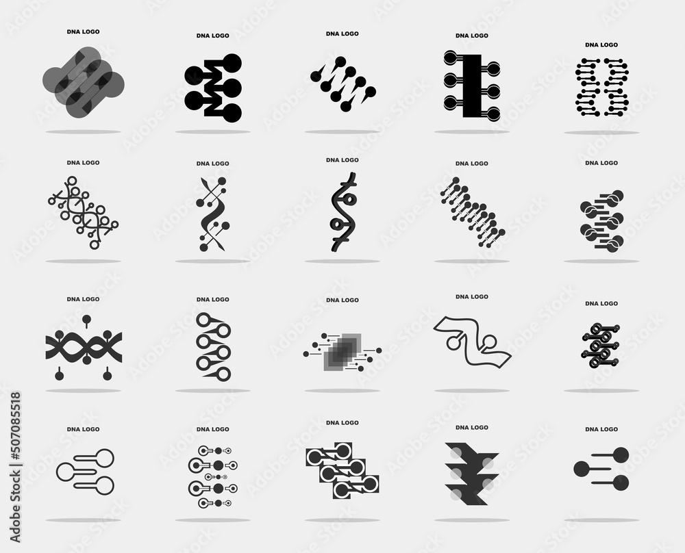 Fototapeta premium Abstract DNA strand symbol.Set vector illustration