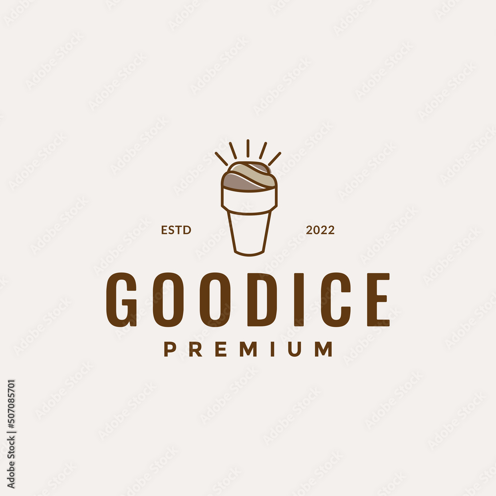 simple colorful ice cone logo design vector graphic symbol icon ...