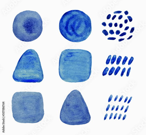 Abstract watercolor stains. Isolated elements