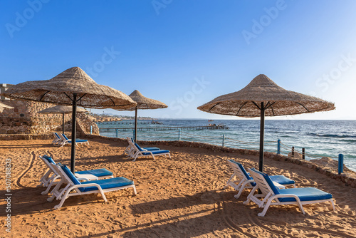 Beach view in Sharm El Sheikh. Egypt. © mariusltu