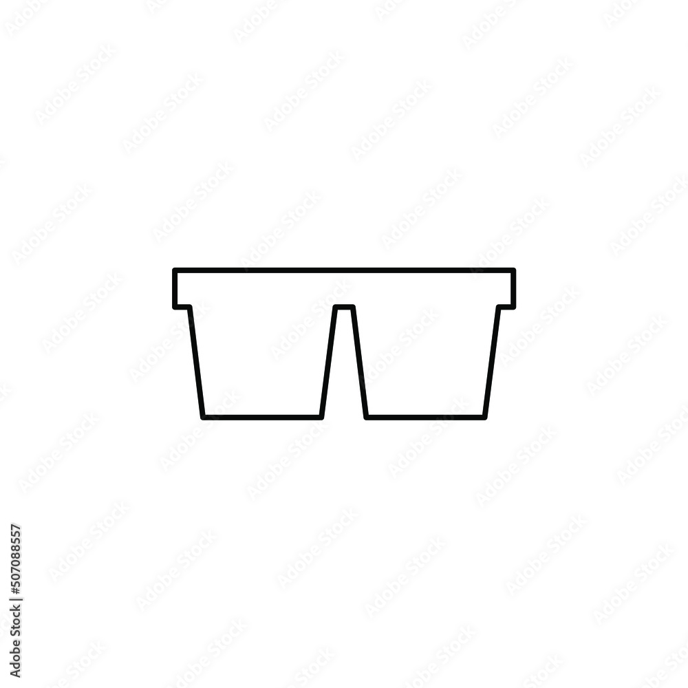 Glasses, Sunglasses, Eyeglasses, Spectacles Thin Line Icon Vector Illustration Logo Template. Suitable For Many Purposes.