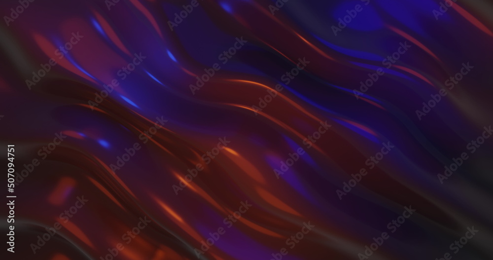Fototapeta premium Image of multiple 3d multi coloured liquid shapes waving and flowing smoothly 